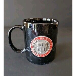 Cornell University Black Marbled Coffee Mug Metal Logo/Emblem